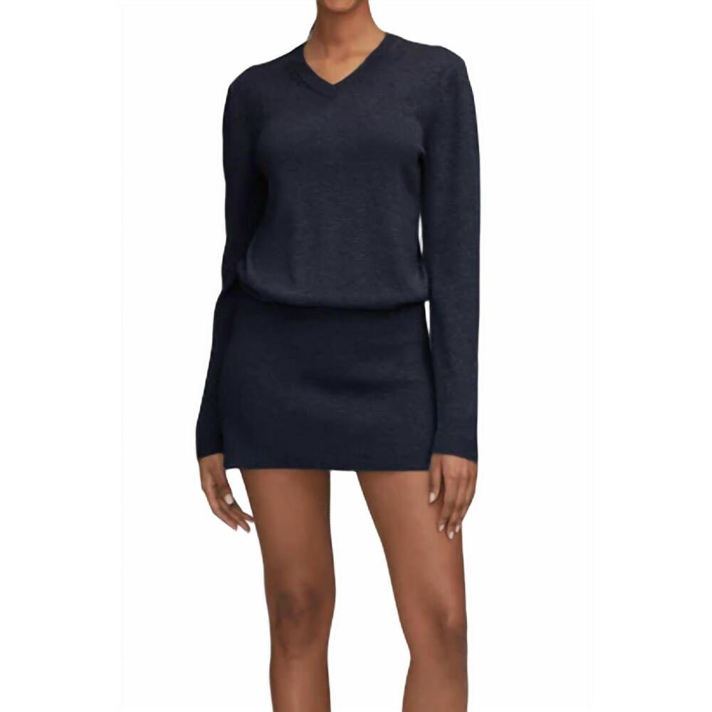 NEW BRANDON MAXWELL celina sweater dress in navy